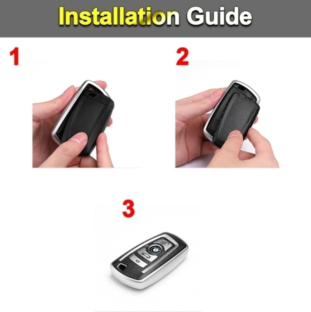 BMW Remote Key Fob Cover Shell with Key Chain Blue - Picture 9 of 10